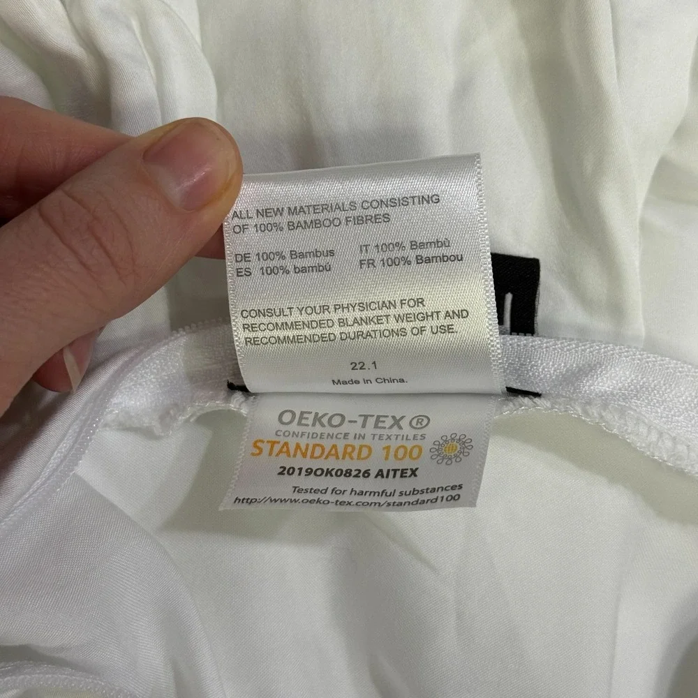 HUSH Duvet weighted blanket Cover White Queen Size 100 % Bamboo‎ Fibers